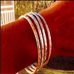 Sterling Silver Textured Bangle Bracelet 12 Gauge NEW